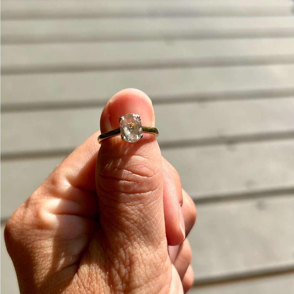 Lab-Created 1.5 Carat White Sapphire Yg Ring - image 3